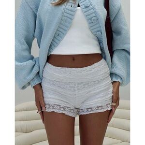 Princess Polly White Lace Shorts